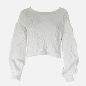 Anthropologie Cream Cable Knit Sweater